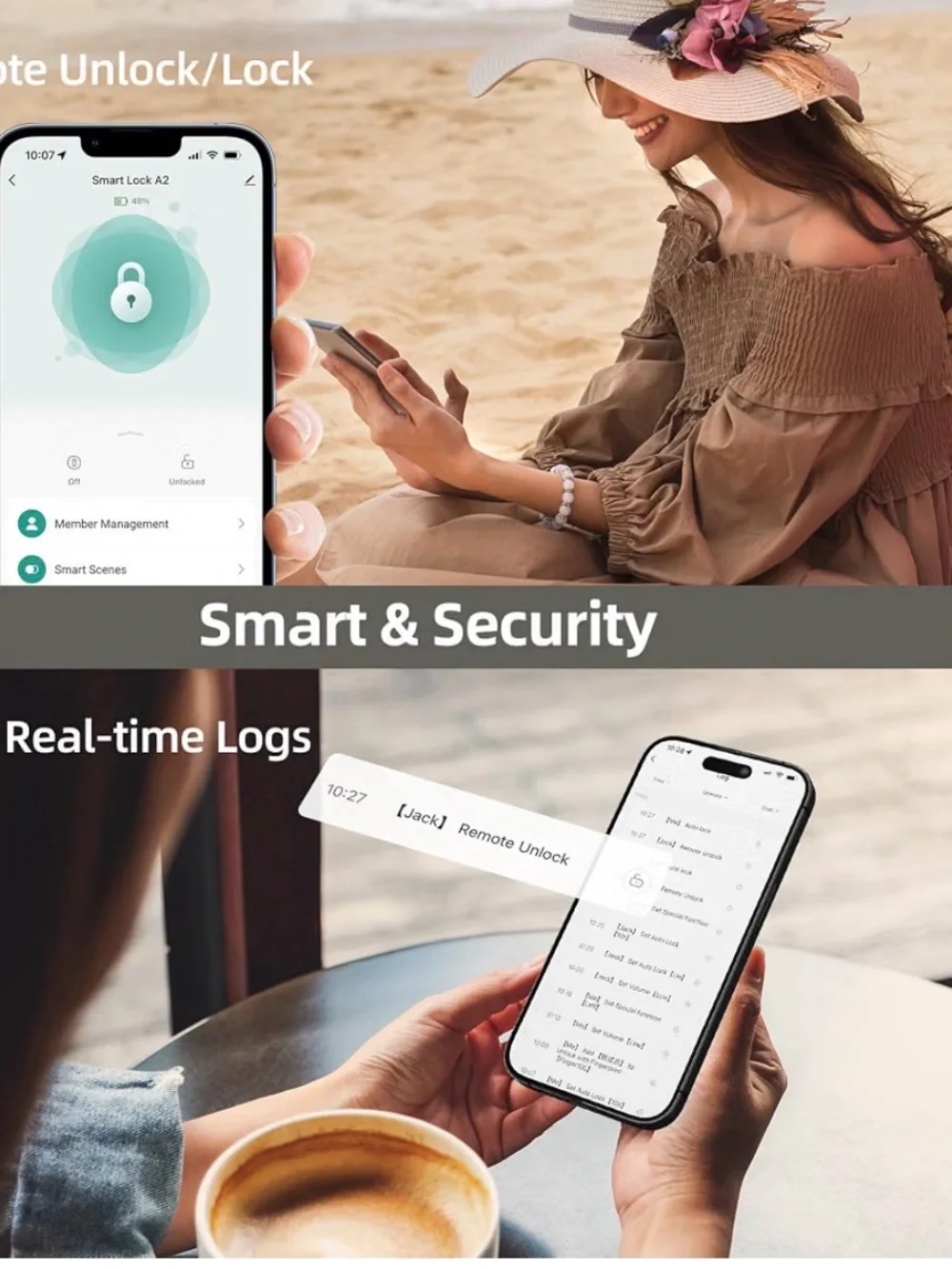 Smart Door Lock Wifi Fingerprint Remote Control For Home With App Access